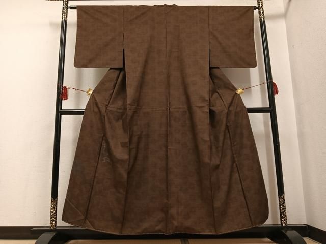 平和屋着物○本場大島紬 訪問着 カタス9マルキ 総絣 隈取 暫 正絹 逸品