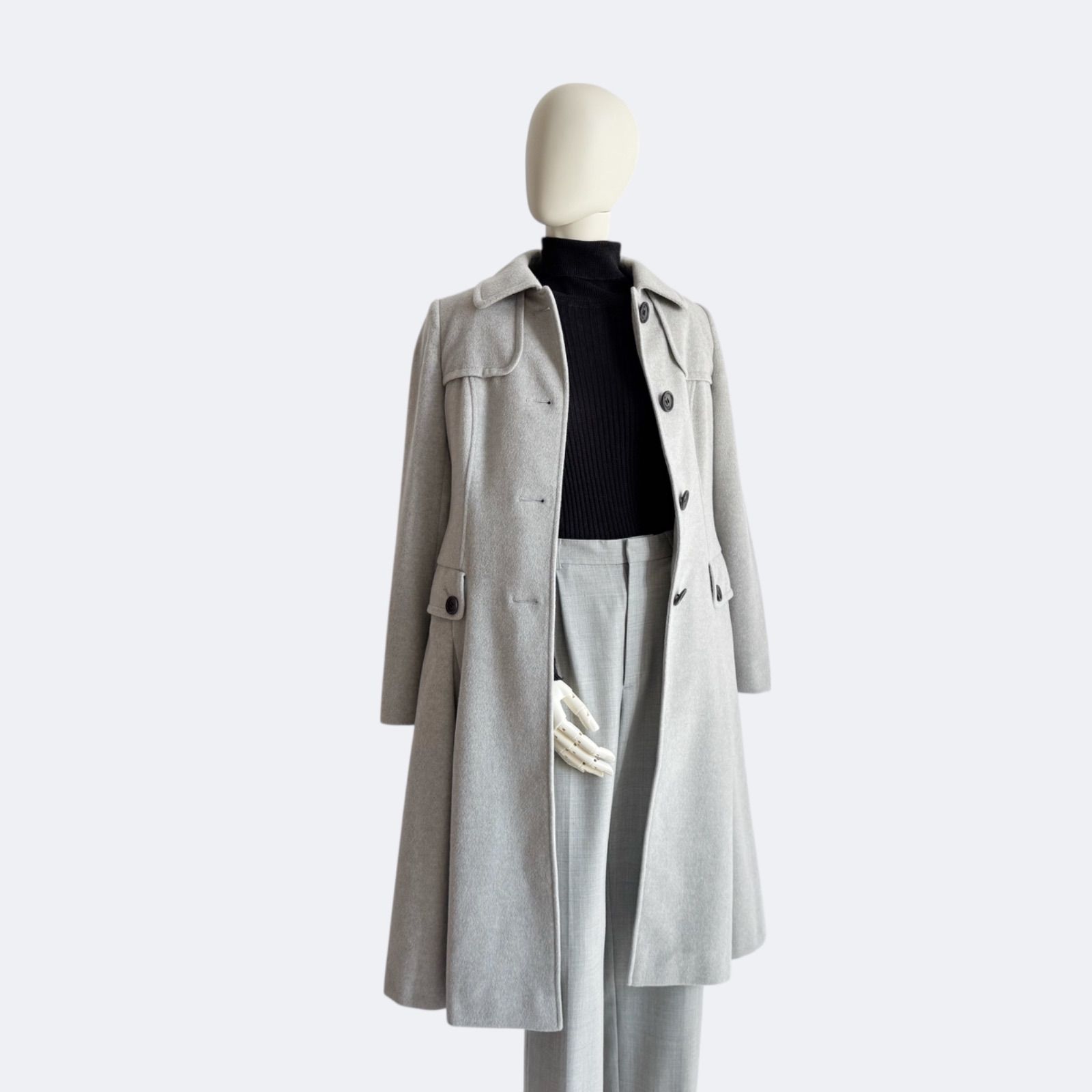 BURBERRY LONDON バーバリー ウールコート グレー ロングコート - メルカリ