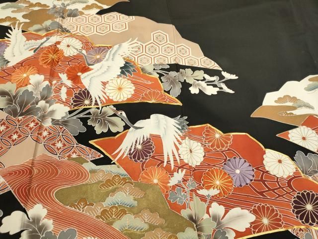 作家物 金駒刺繍 豪華金彩 一つ紋 色留袖 着物 正絹 U-7067 平和屋着物