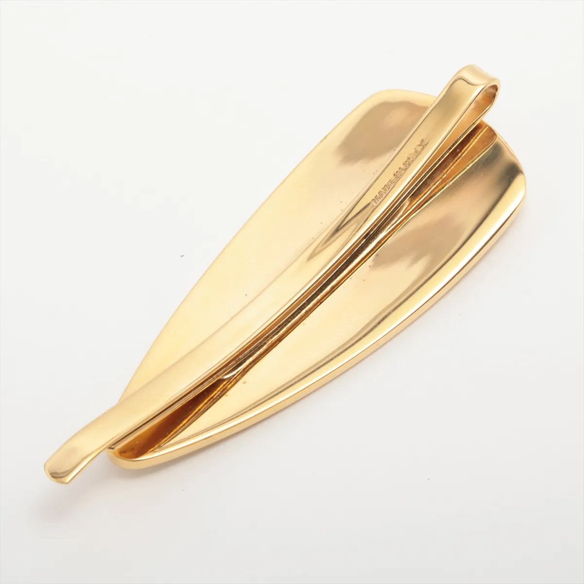 極美品 ミュウミュウ ロゴ メタル ヘアピン ホワイト ゴールド ヘア