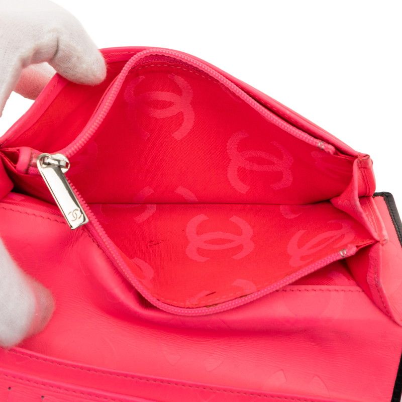 シャネル カンボンライン マトラッセ ココマーク ブラック ピンク