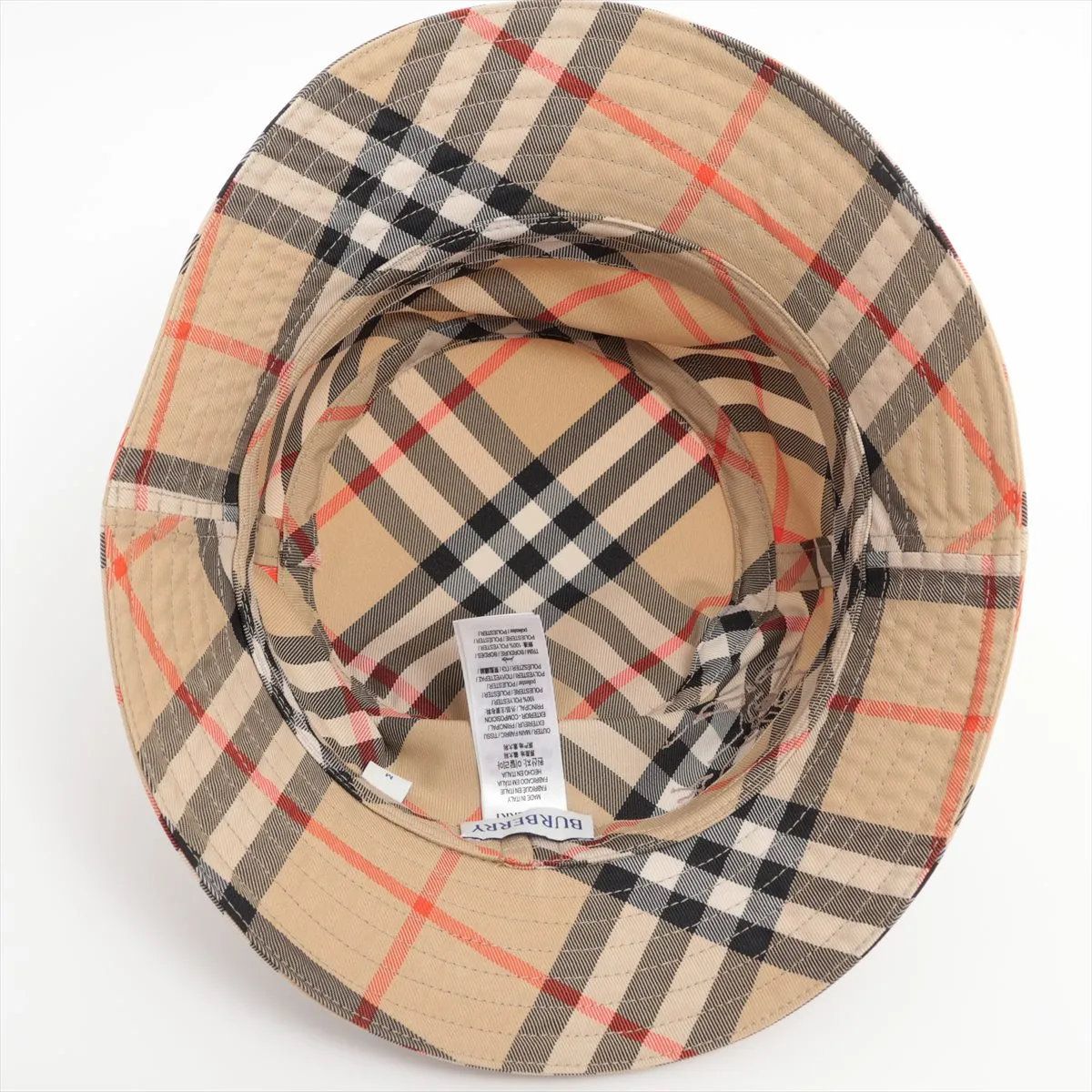 極美品 バーバリー ノバ チェック バケットハット バケハ ベージュ M