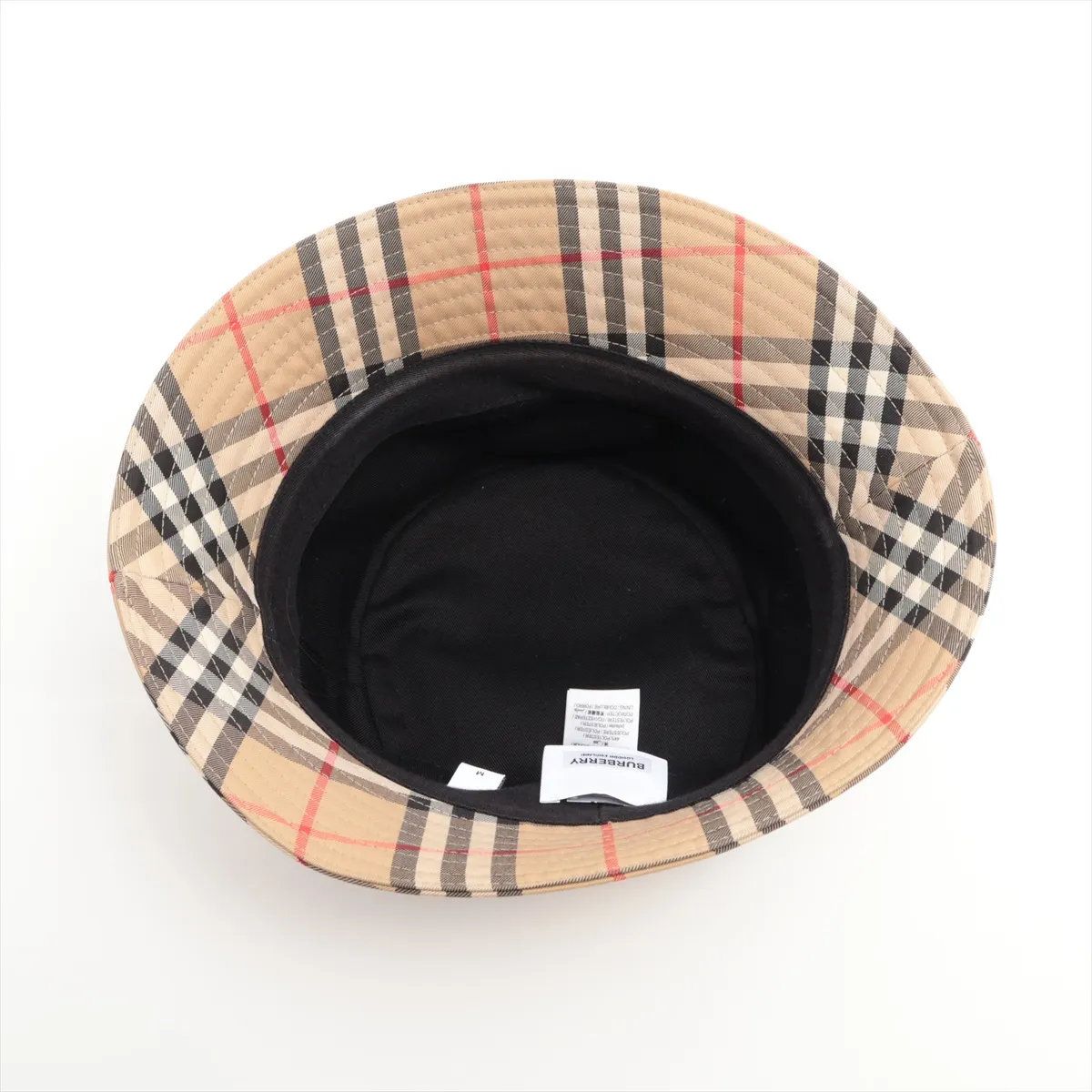 極美品 バーバリー ノバ チェック バケットハット バケハ M ベージュ