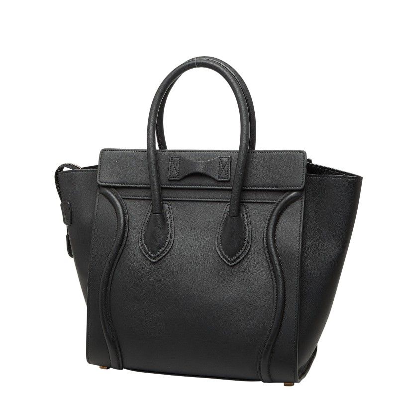 セリーヌ ラゲージ マイクロショッパー ブラック レザー レディース