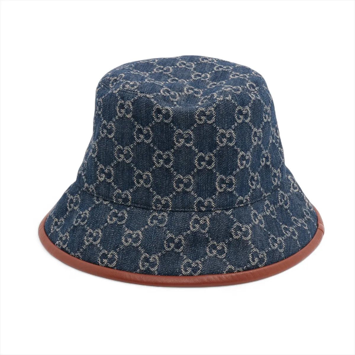 新品未使用GUCCI GGキャンバスモノグラムバケットハット メンズ、レーディス 極美品 グッチ GGキャンバス バケットハット バケハ M ブルー 帽子