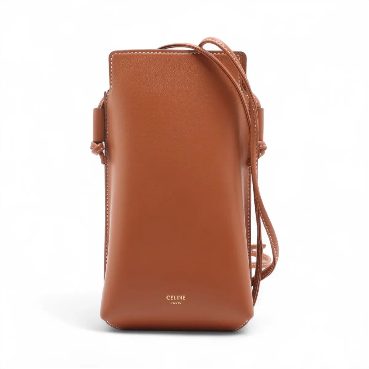 新品同様 セリーヌ フォンポーチ レザー ミニ ショルダーバッグ 斜め