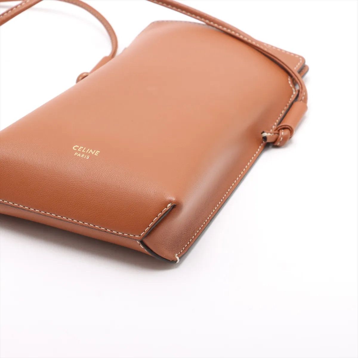 新品同様 セリーヌ フォンポーチ レザー ミニ ショルダーバッグ 斜め