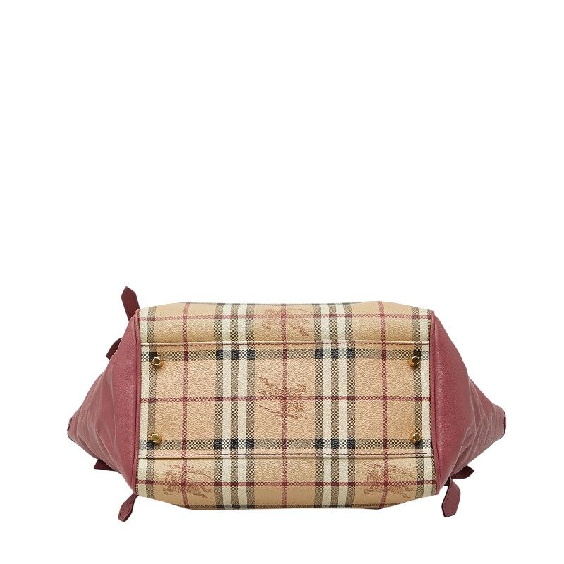 バーバリーズ　PVCレザー　ハンドバッグ　ノバチェック　シャドーホース バーバリー ノバチェック シャドーホース リボン トートバッグ