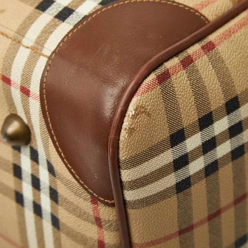 バーバリーロンドン ボストンバッグ 2way PVCレザー ノバチェック