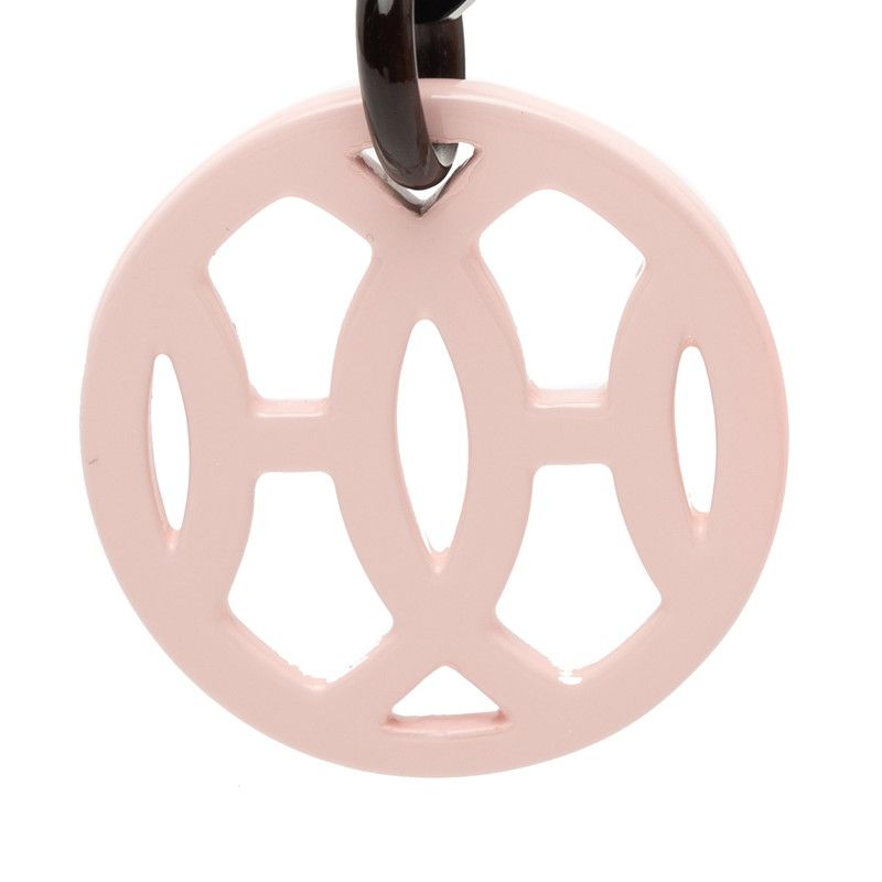 エルメス アヴァ スタッドピアス ブラック ピンク バッファローホーン