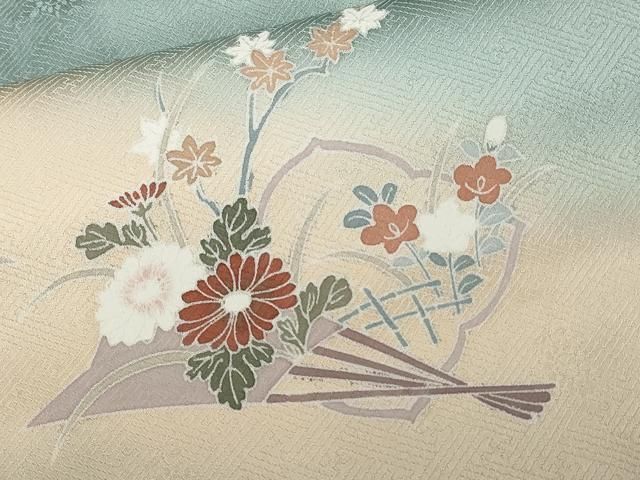 ☆平和島様☆専用出品商品です！ 平和屋着物□訪問着 駒刺繍 色紙扇面枝花文 暈し染め 金彩 高島屋扱い