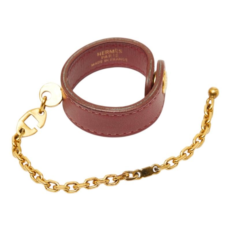 エルメス ノマド グローブホルダー ワインレッド レザー レディース