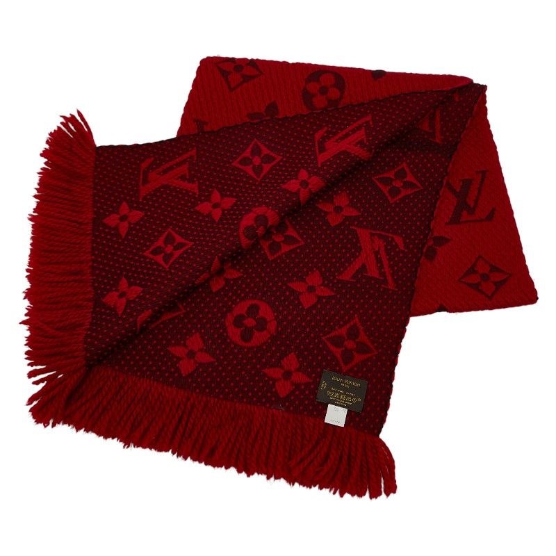 専用です。 LOUIS VUITTON（ルイヴィトン）のエシャルプ ロゴマニア ルイ ヴィトン エシャルプ ロゴマニア レッド ウール シルク