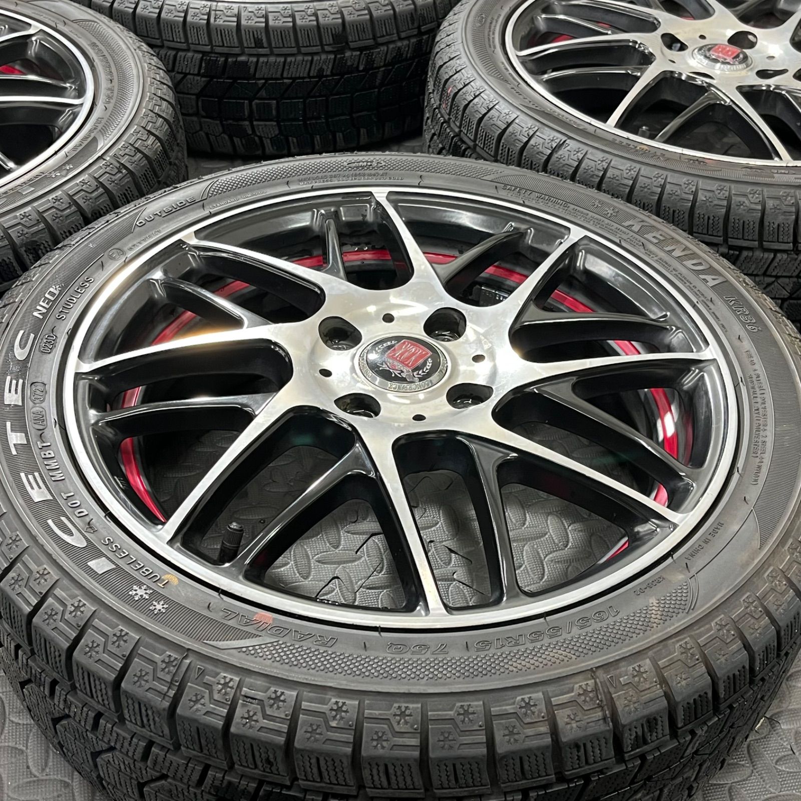 スタッドレス シビラ15in 165/55R15 ホイール付き 4本セット　タント タフト NBOX スペーシア ワゴンR  ウェイク 21年製 165/55R15 共豊 コンセプトCK-8F タント N-BOX ワゴンR