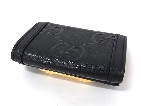 GUCCI グッチ キーケース GGマーモント 676153 ブラック レザー ユニ