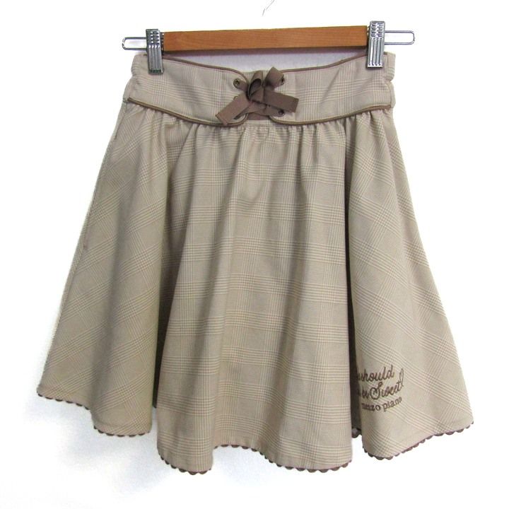 メゾピアノ フレアスカート チェック柄 ボトムス キッズ 女の子用 S