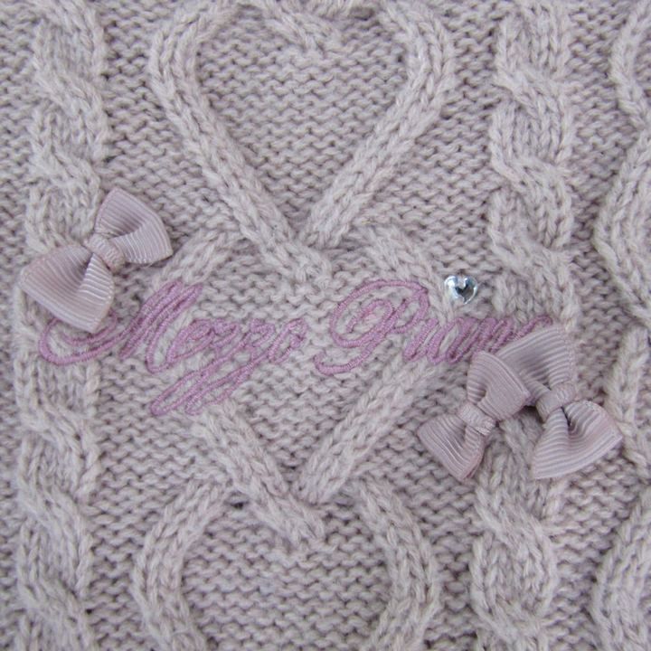 メゾピアノ ケーブルニット 長袖 リボン トップス キッズ 女の子用 140