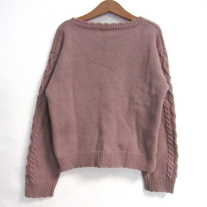 中古　メゾピアノ　140 メゾピアノ ケーブルニット 長袖 リボン トップス キッズ 女の子用 140