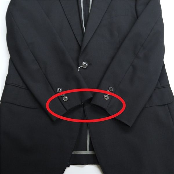 BELLUMORE 2つボタン シングルスーツ AB6 L ダークネイビー 濃紺色