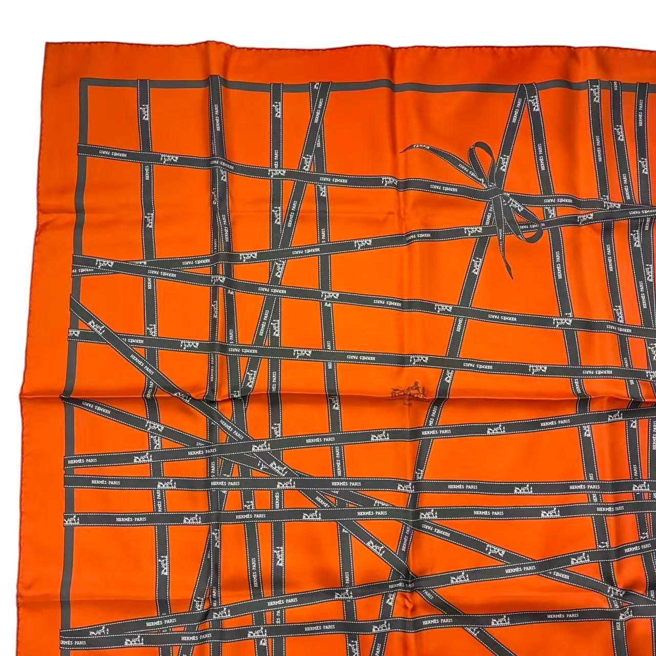 新品同様 HERMES エルメス スカーフ カレ90 シルク ボルデュック