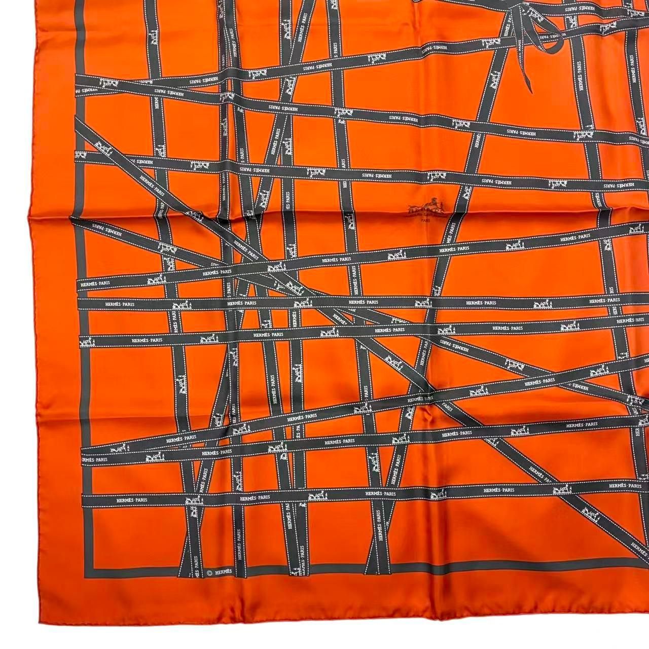 新品同様 HERMES エルメス スカーフ カレ90 シルク ボルデュック