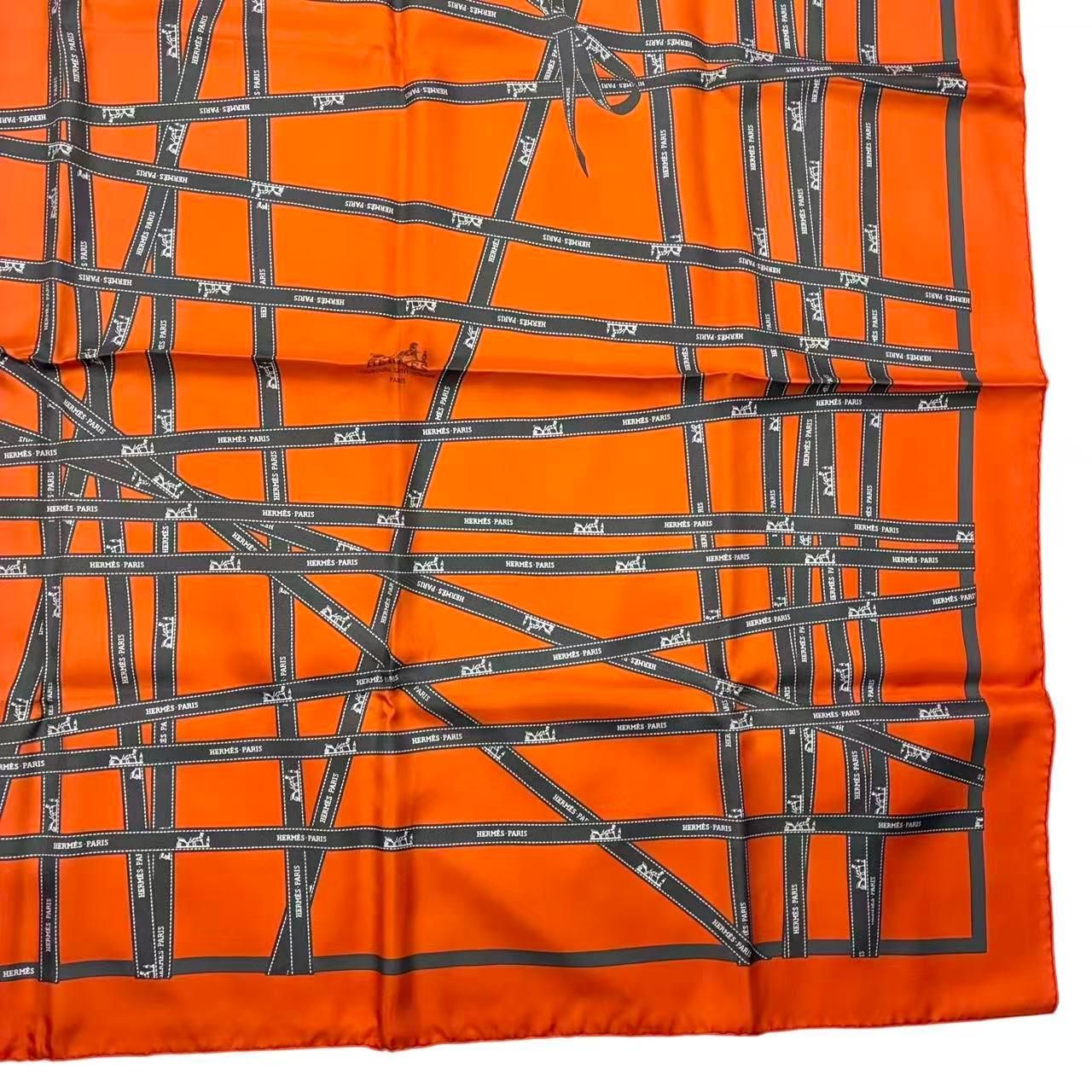 新品同様 HERMES エルメス スカーフ カレ90 シルク ボルデュック