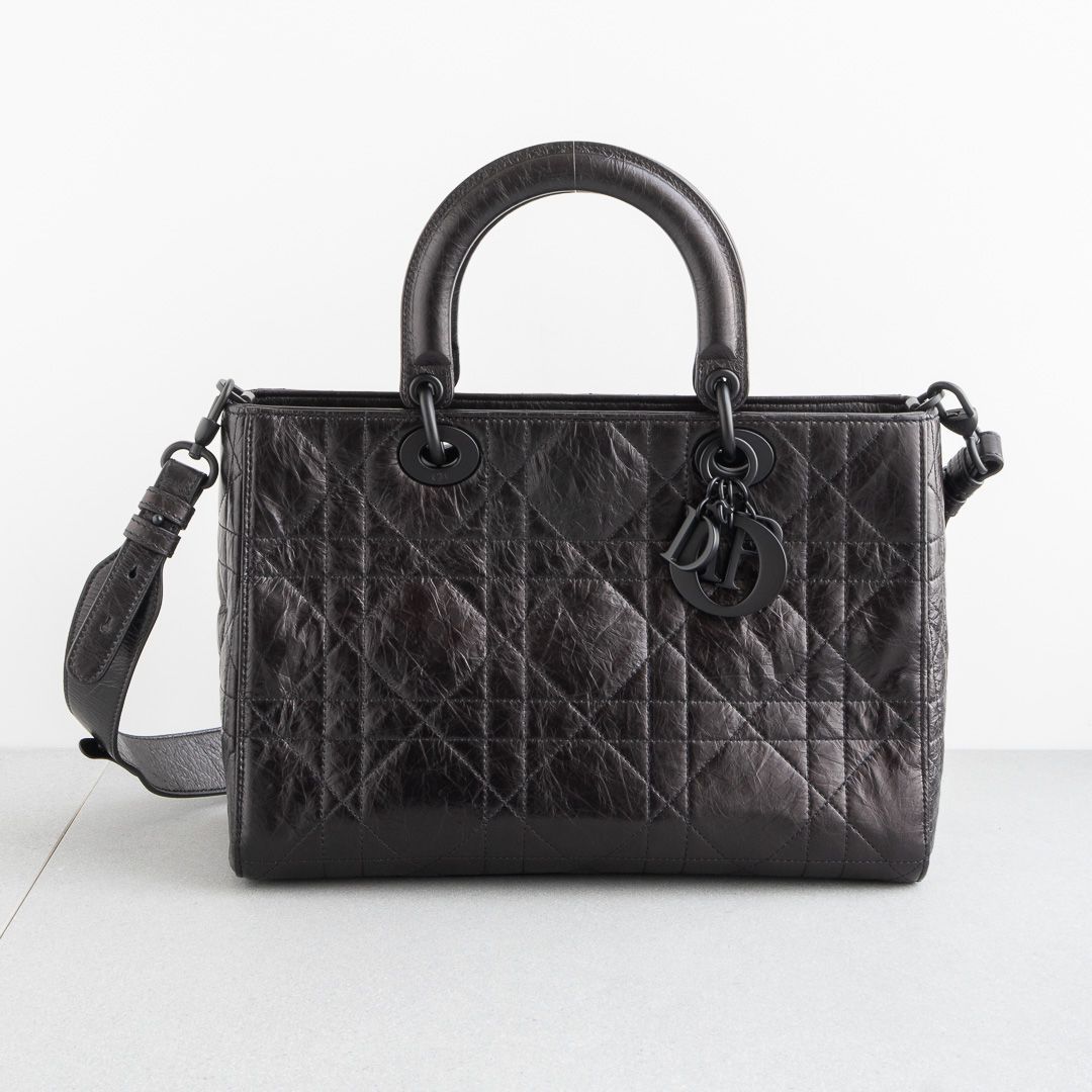 DIOR レディ D-サイア バッグ ミディアム ブラック - メルカリ