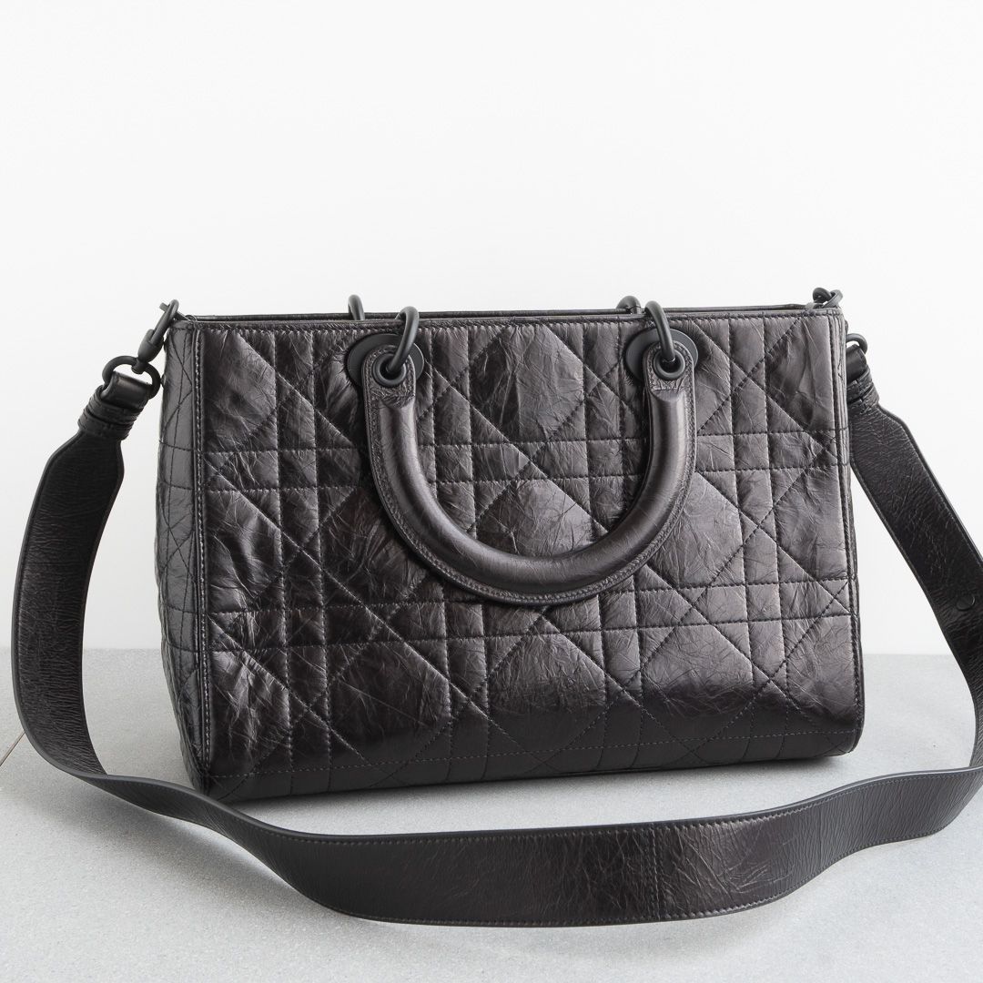 DIOR レディ D-サイア バッグ ミディアム ブラック - メルカリ