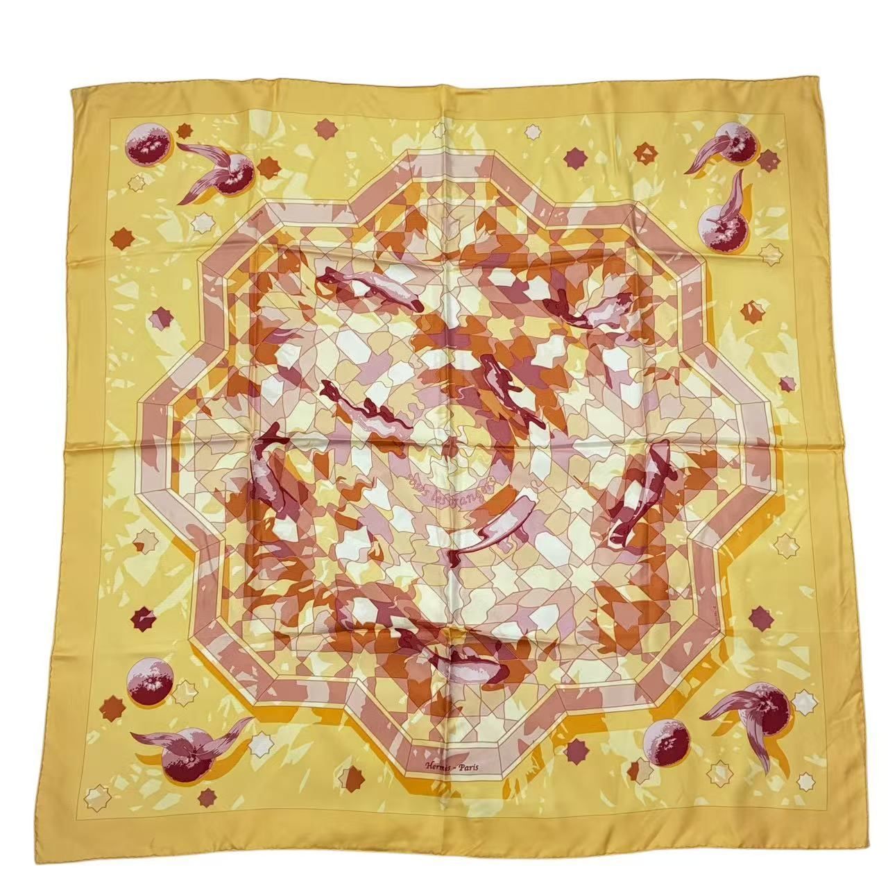 未使用品 HERMES エルメス カレ90 スカーフ シルク100% sous les