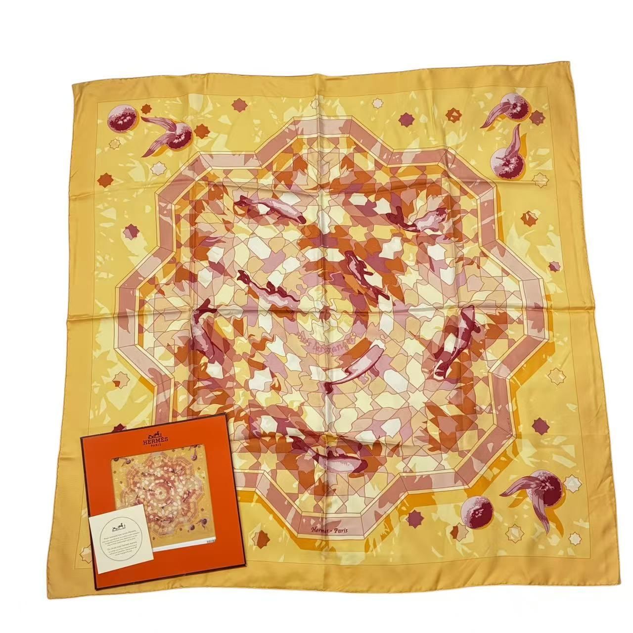 未使用品 HERMES エルメス カレ90 スカーフ シルク100% sous les