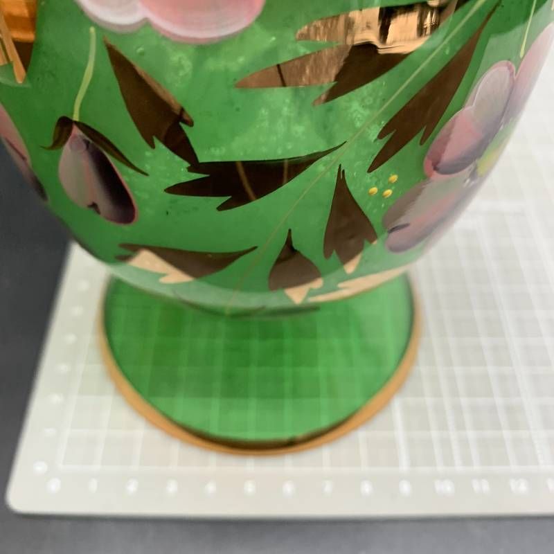 Z314 ボヘミアングラス 花柄ガラス チェコスロバキア製 BOHEMIA