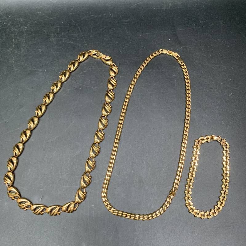 Y344 COSMO コスモ ゴールドカラー チェーンネックレス2本