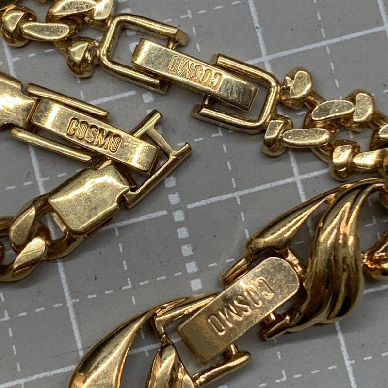 Y344 COSMO コスモ ゴールドカラー チェーンネックレス2本