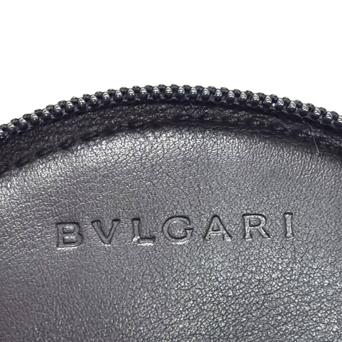 BVLGARI(ブルガリ) コインケース美品 ロゴマニア ネイビー×ダーク