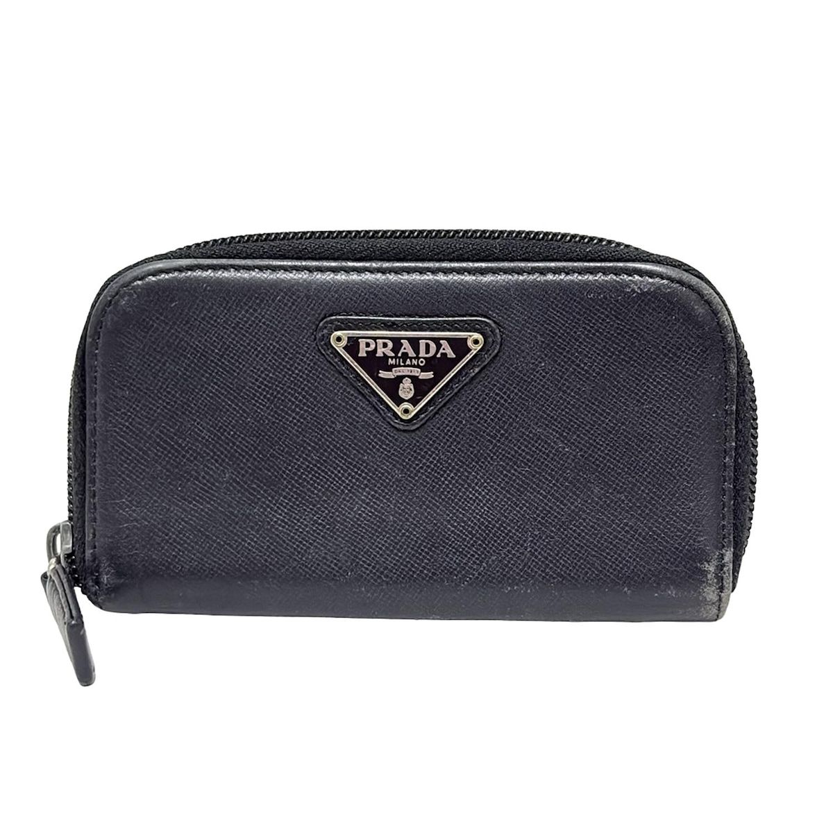 PRADA プラダ　キーケース　ラウンドファスナー　ブラック　黒 PRADA(プラダ) キーケース - 黒 6連フック/ラウンドファスナー レザー