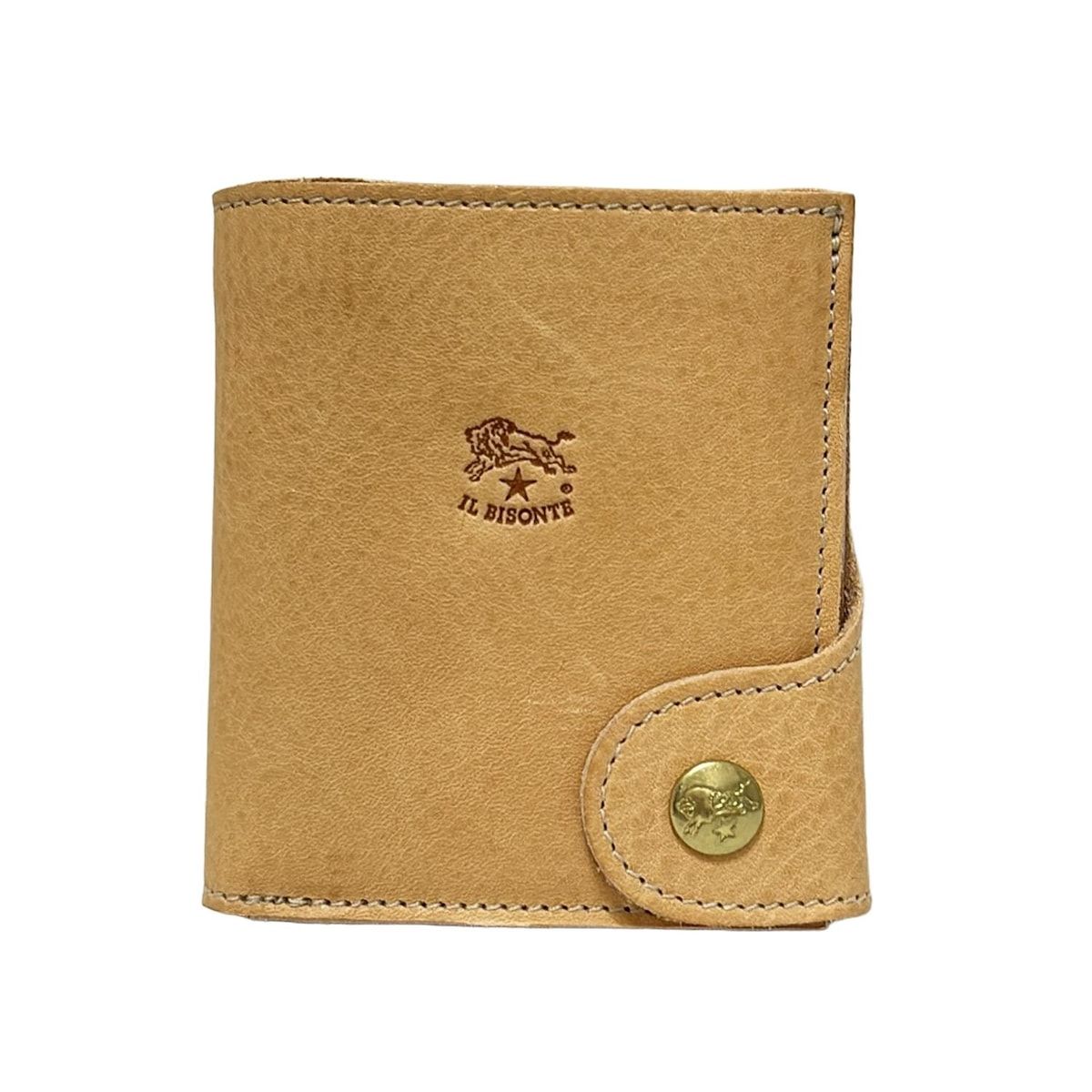 IL BISONTE ベージュ 二つ折り財布 イル ビゾンテ IL BISONTE 二つ折り財布 コンパクト財布 ベージュ