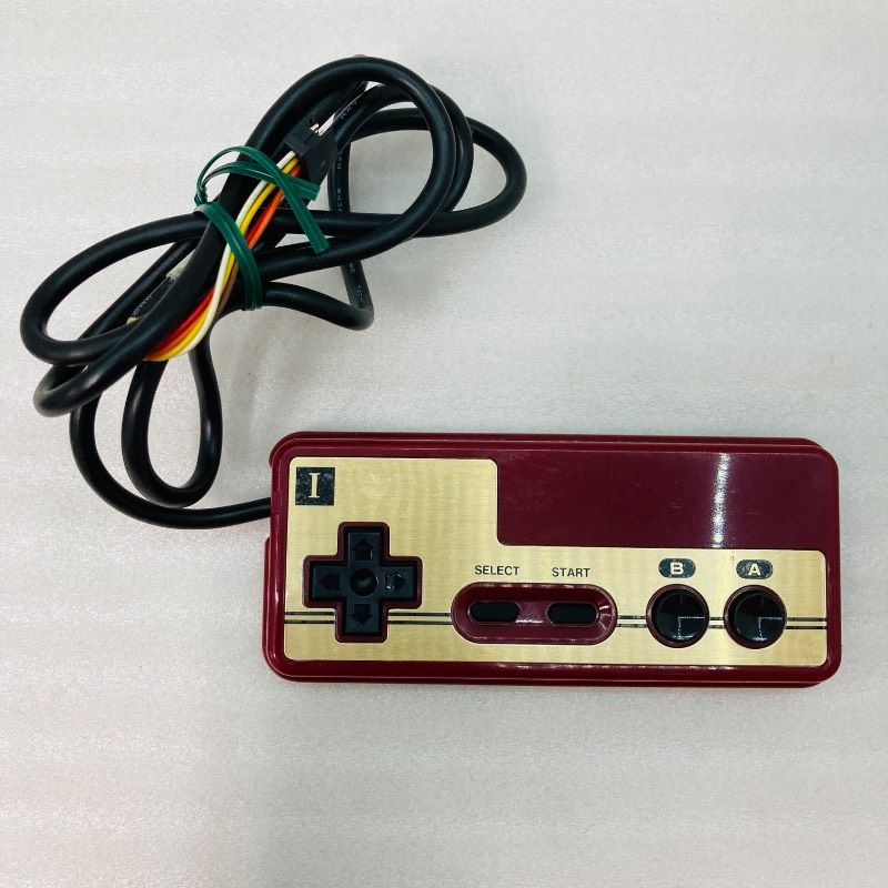 動作未確認】初代 ファミリーコンピュータ FC コントローラⅠ 赤 金