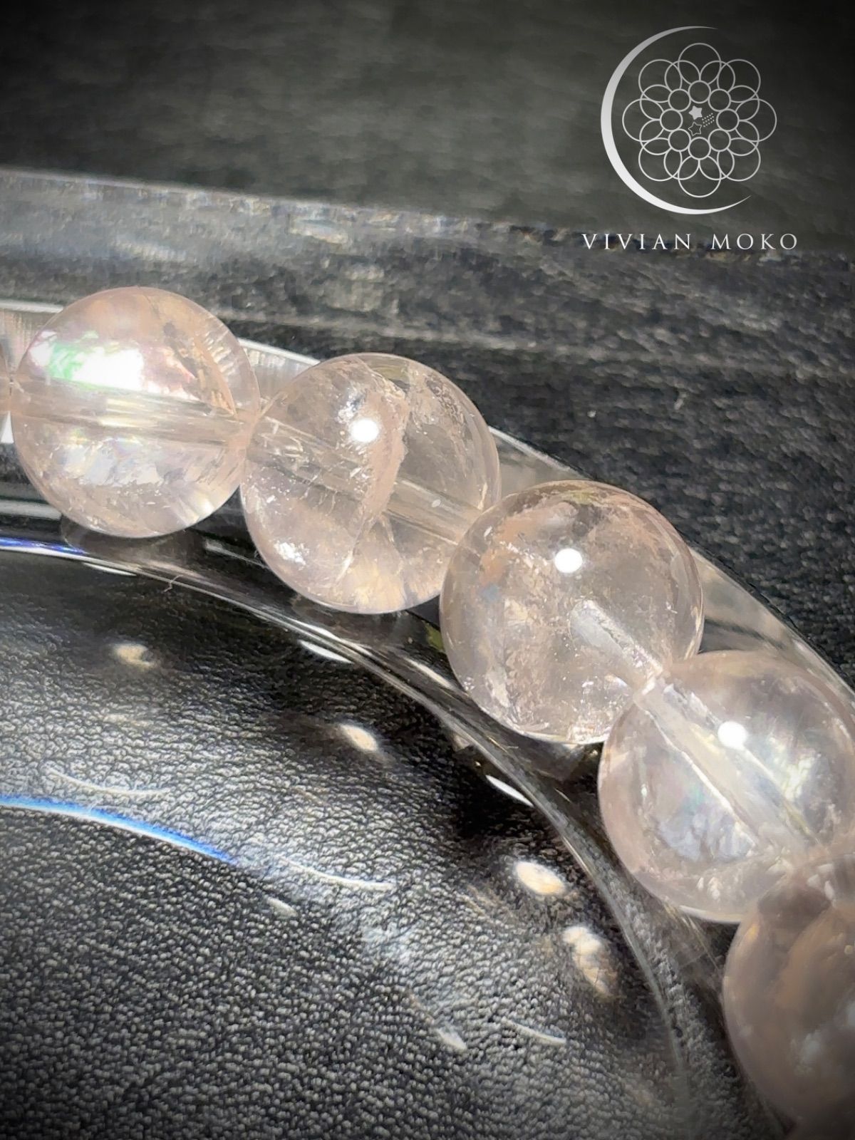 💎天然石 激レア✨🌈虹有✨️高品質✨️高透明✨️桜色 ピンクアイリス