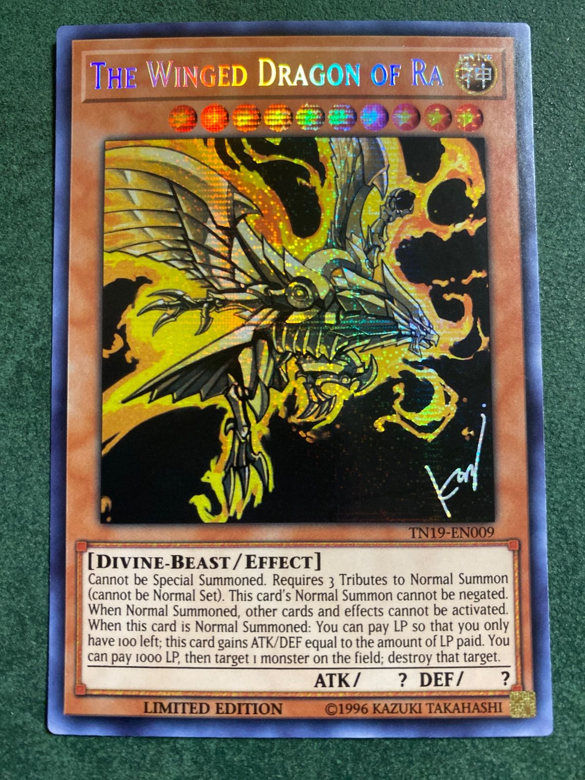 TN19 英語版 THE WINGED DRAGON OF RA ラーの翼神竜 シークレットレア