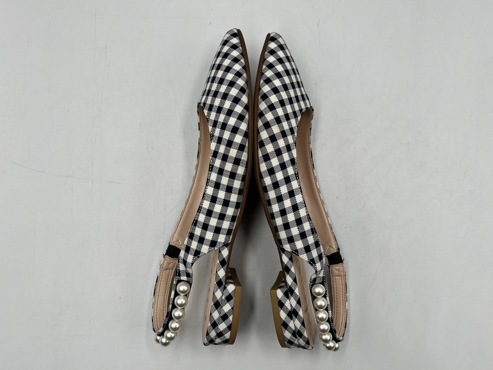 ☆22.5cm 美品☆DIANA ダイアナ chayコラボ ギンガムチェックパール