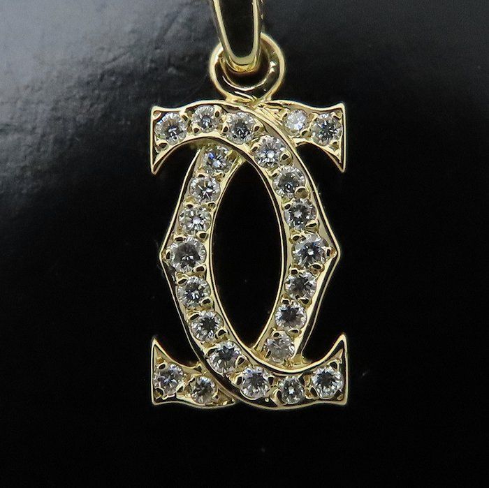 CARTIER カルティエ 2C チャーム ペンダントトップ ダイヤモンド K18YG