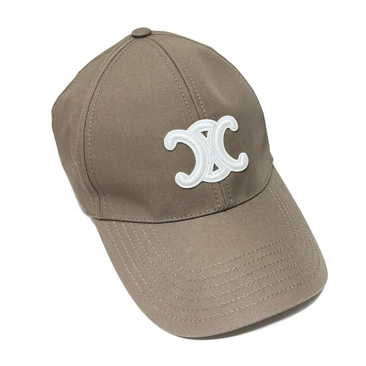 CELINE(セリーヌ) キャップ S美品 - ベージュ×白 トリオンフ ベース