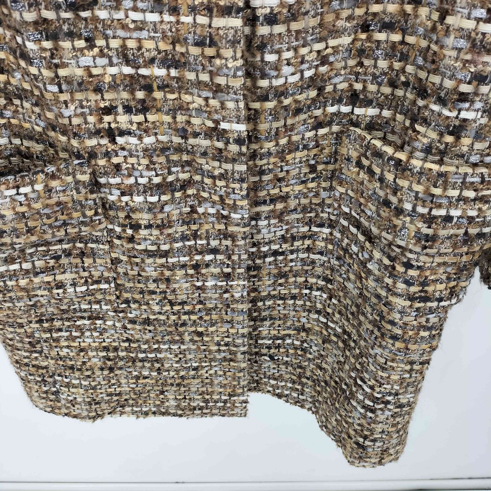 グレースクラス Grace Class ビジュー付ミンクファー ツイードノー