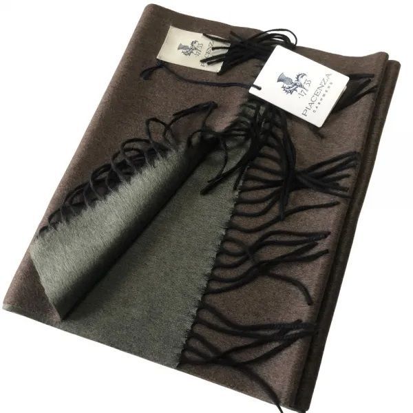 PIACENZA ( ピアチェンツァ ) マフラー ブラウン×オリーブ ダブル