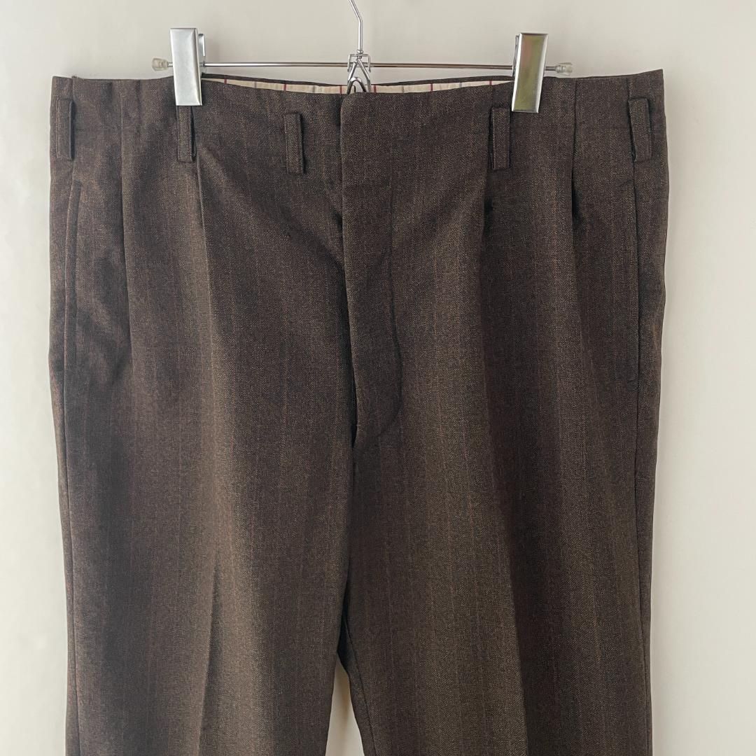 50s 60s ウールスラックス DEPONIRTホック ストライプ ビンテージ