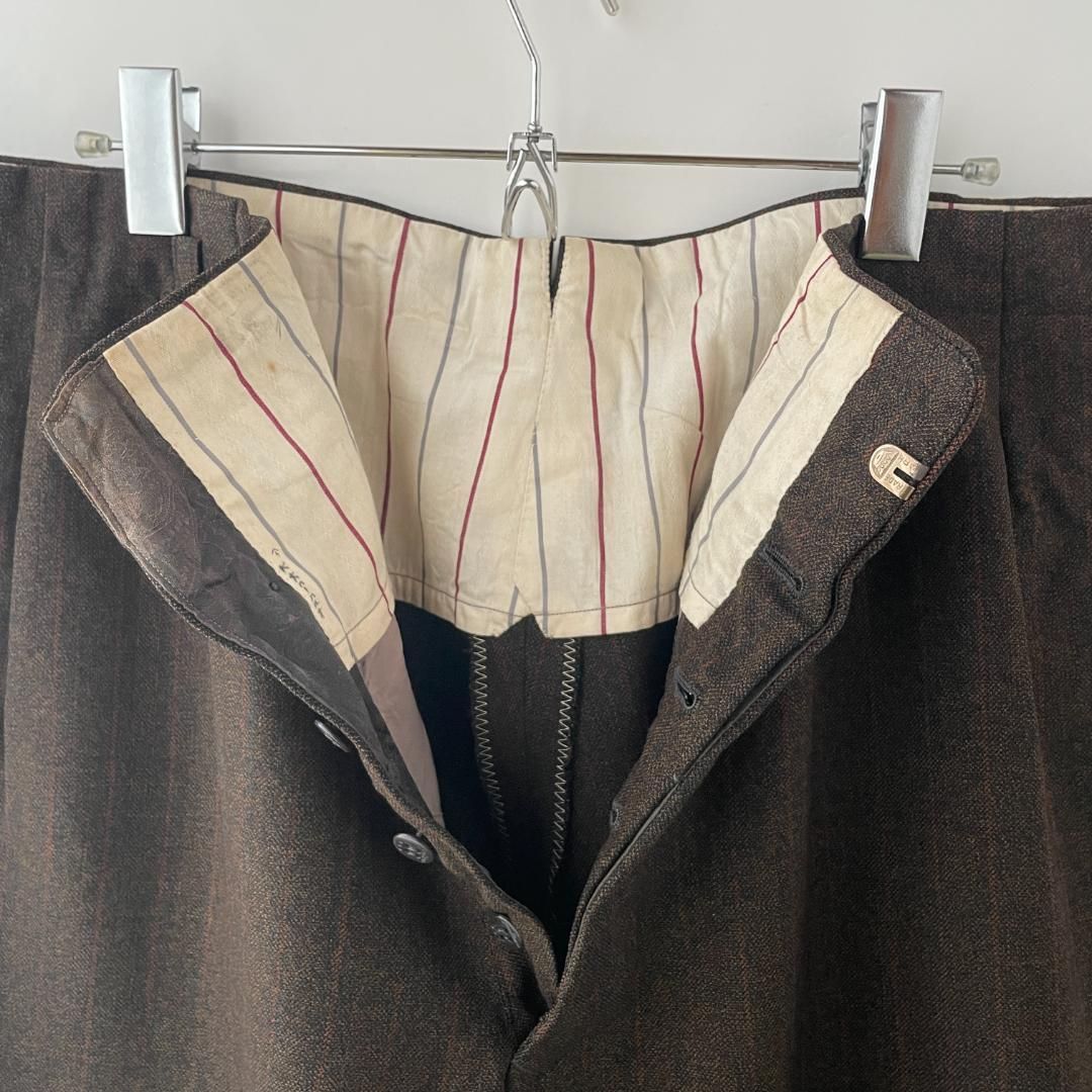 ジ*ン様 60s Japan made ウールスラックス ヴィンテージ ストライ 50s 60s ウールスラックス DEPONIRTホック ストライプ ビンテージ