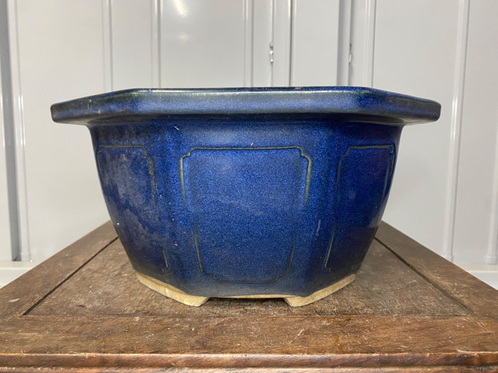 盆栽鉢 八角 青 釉 寄せ植え 多肉植物 観葉植物 草花 花 雑木 盆栽