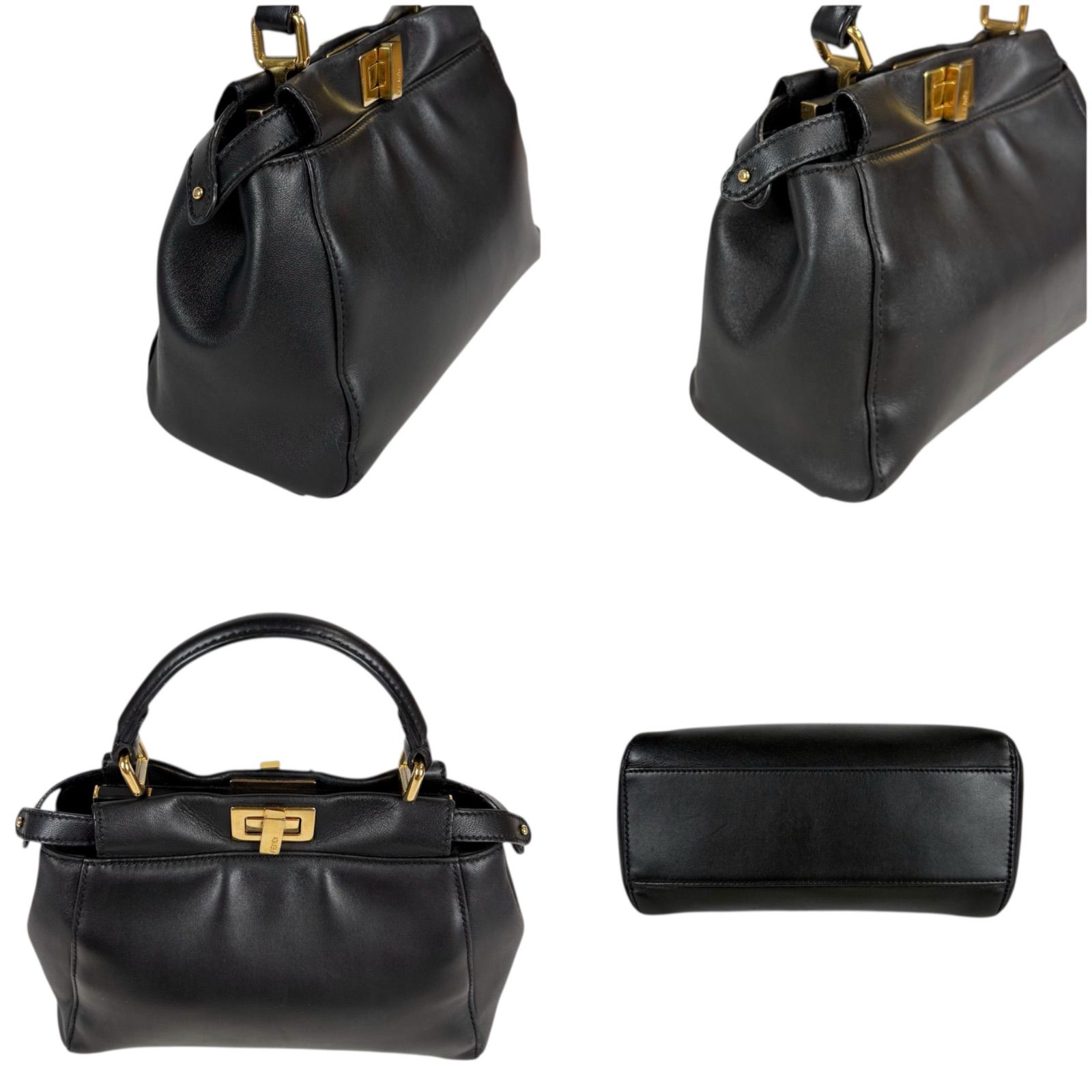 フェンディ FENDI ピーカブー Peekaboo ミニハンドバッグ ブラック 黒 