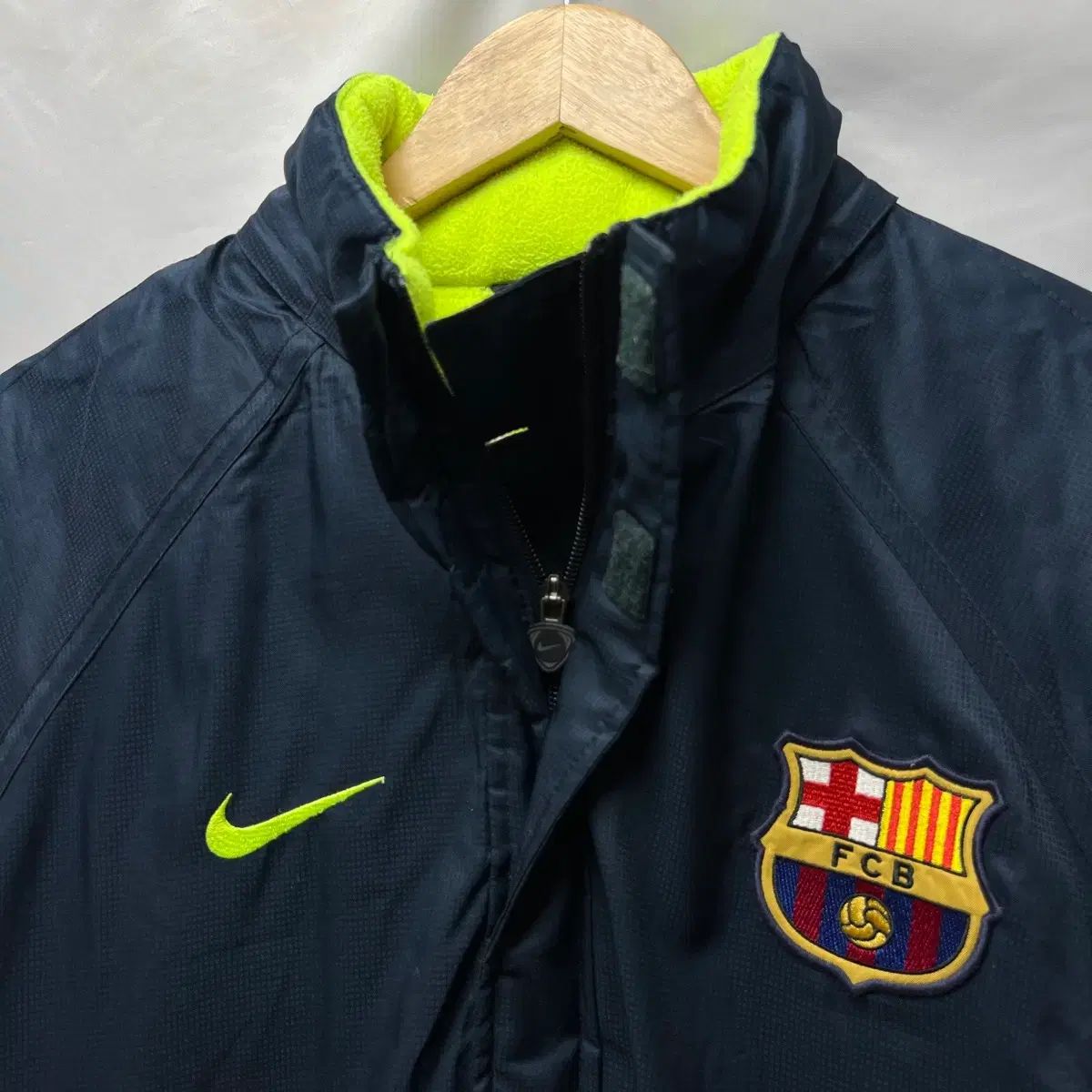 正規品/95 NIKE バルセロナ トレーナー ネイビ 起毛 キルティング