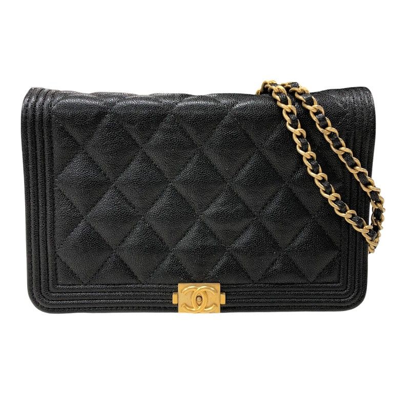 シャネル CHANEL ボーイシャネルチェーンウォレット A81969 ブラック